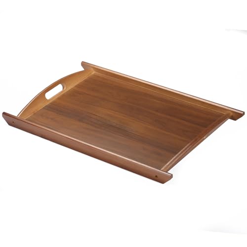 Wood Serving Tray, Wooden Tray with Handles, 20.47 inch Square Decorative Serving Trays Platters for Home, Party, Coffee Table,Dining Table & Countertop - size: 20.5" x 13.4" x 1.2"