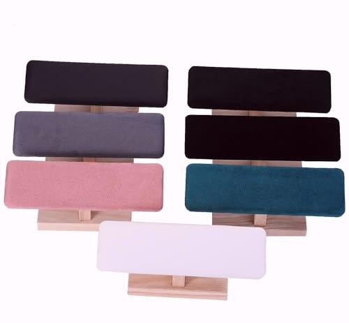 Wooden Watches Display Tower Base Watch Neck Bracelet Organizer Rack Bangle Scrunchie Headband Showcase Tower Black Suede - color: Flat Suede Black
