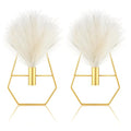 Peryiter 2 Pcs Boho Wall Decor Metal Gold Wall Art Hanging Planters with Artificial Pampas Modern Home Decor Display Art for Living Room Bedroom Bathroom(Vase) - style: Vase
