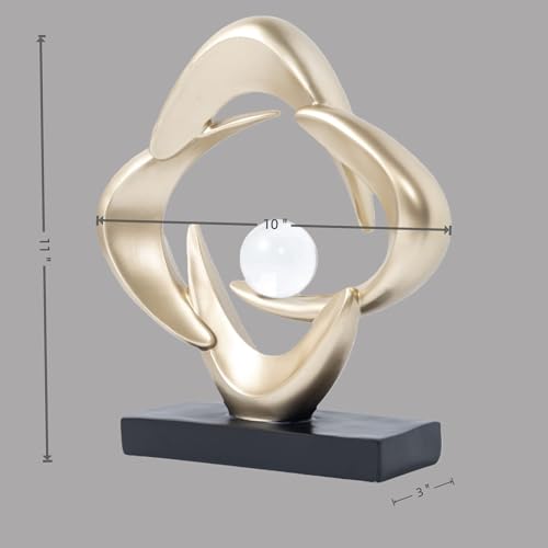Abstract Sculpture Art Home Decor Accents Modern Decorative Objects for Living Room Shelf Coffee Table TV Stand Cabinet Office Decor Accents (Gold) - color: Gold