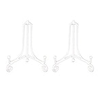 Artliving 4 Inch White Iron Small Plate Stand Holder, Picture Easel, Display Stand for Cookie, Photo,Placecard or at Weddings, Birthday Party(2 Pack) - size: 4 inch(2 pack)
