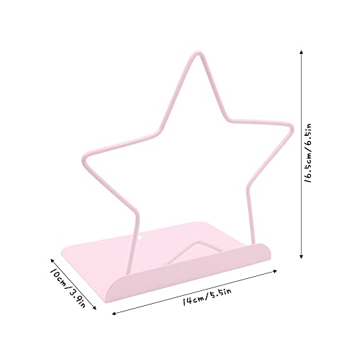 Fashion Star Bookend Non-Skid Metal Book Ends Book Stands for Home Shelves School Office Decoration Kids Study Gift (Pink) - color: Pink
