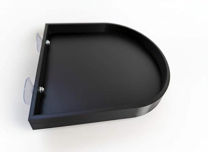 CleanPerch™ Bird Food Waste Catcher Tray with Suction Cups. Half Stadium Shape That attaches to Windows. Reduces Scatter, Easy-Clean, and Low-Profile (Black, 9" x 11.5" x 3.7) - color: Black, size: 9" x 11.5" x 3.7"