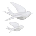 FANWNKI Ceramic Flying Birds Sparrows Wall Mount Hanging Decor-White-2Pack,Right - size: Right