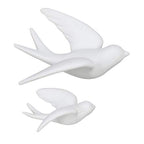 FANWNKI Ceramic Flying Birds Sparrows Wall Mount Hanging Decor-White-2Pack,Right - size: Right