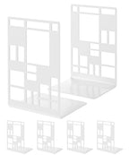 INNPLUS Heavy-Duty Metal Bookends, 6 Pair, White, Anti-Slip Foam Pads, Perfect for Heavy Books, Office, Home - color: White, size: 3 Pair