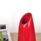 VanEnjoy 9.4" Red High Creative Oblique Opening Design Desktop Ceramic Vase Home Office Decoration Vases - color: Red