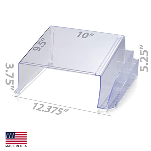 Officemate Telephone Stand, Laptop Stand, Clear Plastic Computer Riser, Laptops Elevator for Desk, Clear (21524)