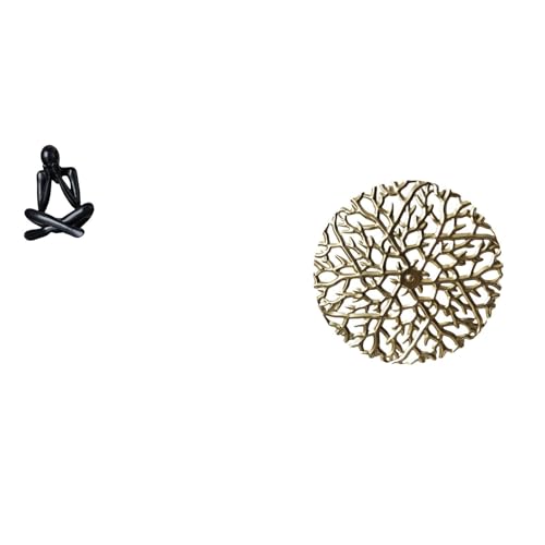Baoblaze Abstract Modern Figure Sculpture Collectible Decorative Ornament for Living Room Bookshelf Home Decor with Metal Wall Art Rustic Scenic Wrought Iron S