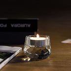 Crystal Votive Tealight Candle Holders Home Decorations for Christmas Wedding Table 2.5" Diameter x 1.8" High Set of 2