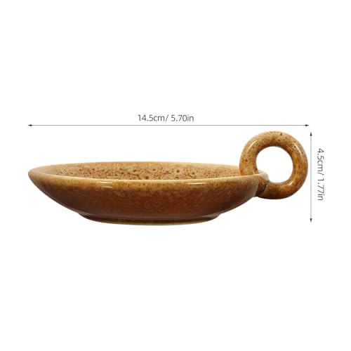 Ceramic Candle Plate Holder Decorative Candle Stand for Dining Table Spa Incense Cones Wedding Home Decor Khaki
