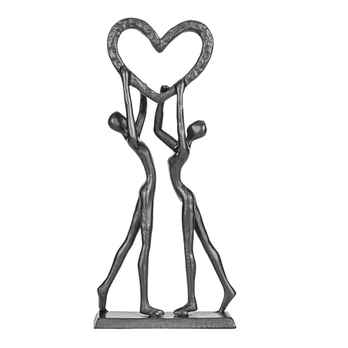 Statues for Home Decor - Modern Iron Sculpture Anniversary Hand Crafted Love Sculptures for Bedroom Living Room Romantic Figurines Marriage Gift for Couple Valentines - style: Holding love