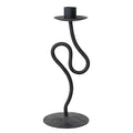 Creative Co-Op Tall Metal Abstract Shaped Taper Candle Holder, Black - size: 3.75" Diameter x 9.5" H