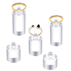 5 Pack Clear Ring Display Stand, Acrylic Ring Display Holder, Cylinder Jewelry Stand Organizer for Wedding Engagement Rings, Sturdy Solid Showcase for Photography Boutique Cosmetic Crafts