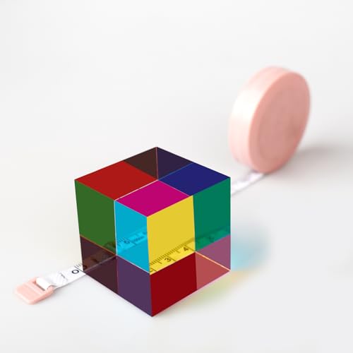 Original Optical Color Cube (40mm) - Cyan, Magenta & Yellow Subtractive Color Mixing- The Mesmerizing Sensory Object for Kid Elderly Teens and Adult - size: 40mm