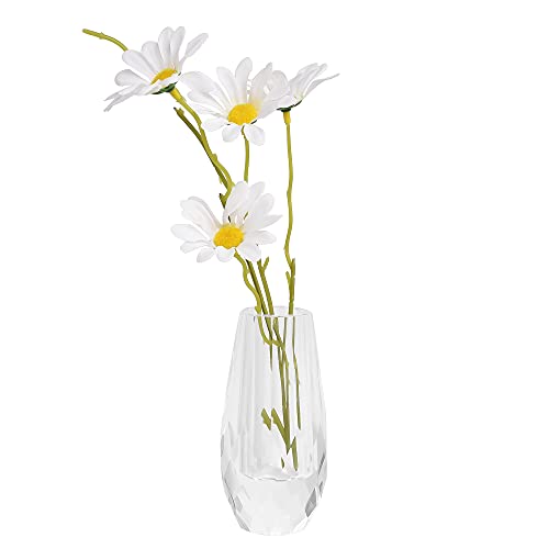 Kitcom Small Flower/Bud Crystal Vase Decorative Vases for Home or Wedding, Outline Dimensions W2.4''xH4.7'', Clear with Gift Box - size: Small