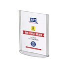 M&T Displays Double Sided Oval Clear Acrylic Leaflet Holder 4x6 inch Pocket Desktop Table Stand Desk Organizer Menu Advertising Flyer for Restaurant Hotel Office (5 Pack) - size: 4x6