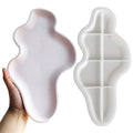 Wehous Large Irregular Tray Resin Concrete Molds, Cloud Shape Tray Silicone Mold, Creative Storage Container Trinket Jewelry Plate Dish Vanity Candle Holder Epoxy Casting Mold Wedding Christmas Decor