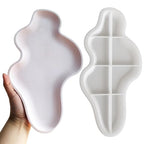 Wehous Large Irregular Tray Resin Concrete Molds, Cloud Shape Tray Silicone Mold, Creative Storage Container Trinket Jewelry Plate Dish Vanity Candle Holder Epoxy Casting Mold Wedding Christmas Decor