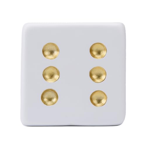 BRABUD Resin Jumbo Dice Decor White & Gold Dice Statue Living Room Bedroom Office Photographic Decoration 4.9'' TQGJBS603 - color: White, size: 4.9''