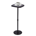 Drink Table, Small Pedestal Side Table, Cocktail Martini Tables Drink Stand, Modern Square Tiny Accent End Table with Metal Base for Small Spaces Living Room Bedroom Office Bar (Black) - color: Black