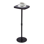 Drink Table, Small Pedestal Side Table, Cocktail Martini Tables Drink Stand, Modern Square Tiny Accent End Table with Metal Base for Small Spaces Living Room Bedroom Office Bar (Black) - color: Black