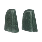 Torsten Bookend, Rectangular, Green Marble, Sculptural Bookend Pair - Set of 2
