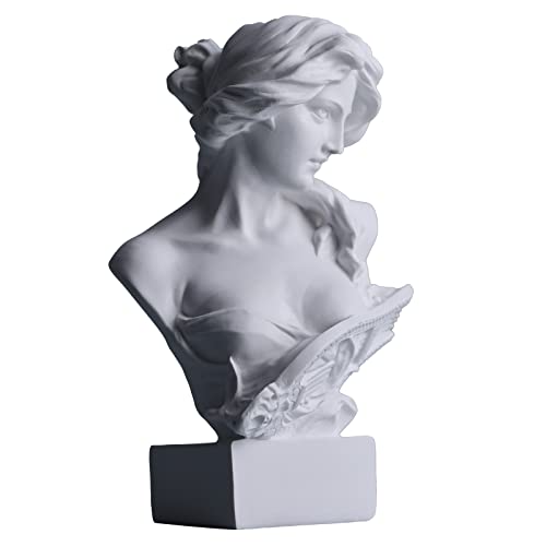 6" H Greek Mythology Bust Statue Decor,Artemis Statues Roman Goddess Figurines,Used for Sketch Practice Aesthetics Statues and Sculptures and Indoor Filling Space for Living Room, Bedroom and Study - color: White, size: Small