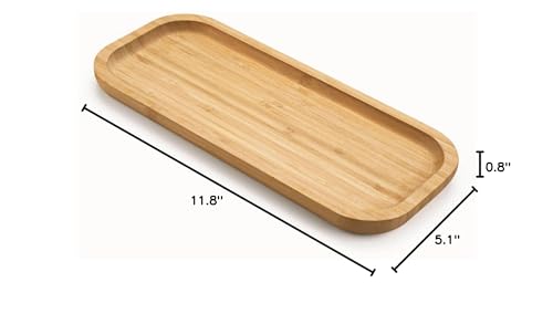 Bamboo Vanity Tray, Bathroom Counter Tray, Toilet Tank Tray, Bathroom Tray for Organizing and Home Decor, 11.8 x 5.1 x 0.8 inch - size: 11.8" x 5.1" x 0.8"