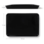 greenandlife 4 pcs 16" x 11" Large Serving Trays for Party Supplies, Plastic Platters for Serving Food, Unbreakable Reusable Trays for Snack, Fruit, Cookies, Desserts in Kitchen, BPA Free, Black - color: Black