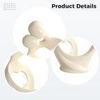 Nordic Minimalist Abstract Sculptures, Resin Art For Living Room Or Wedding Gifts, Beige And Gray, Multiple Poses