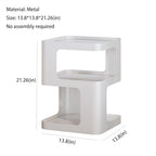 Modern Side Table,White end Table,Unique nightstand,Bedside Table,Metal 3-Tier Night Stand with Storage,Accent Side Table for Couch,Bedroom,Living Room.No Assembly Required. - color: White