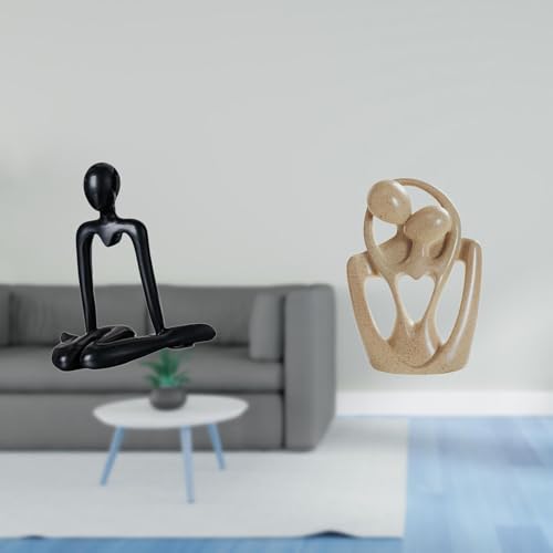 Fenteer Thinker Statue Abstract Figurine Sculpture Desktop Decorative Minimalist Home Decor Resin Material Suitable for Living Room Office Bedroom Gift Giving