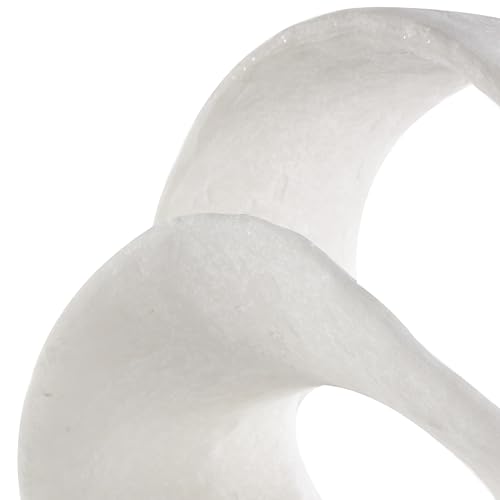 Deco 79 Polystone Abstract Decorative Sculpture Textured Wave Home Decor Statue with Elevated Base, Accent Figurine 10" x 6" x 19", White - size: 10" x 6" x 19"