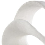Deco 79 Polystone Abstract Decorative Sculpture Textured Wave Home Decor Statue with Elevated Base, Accent Figurine 10" x 6" x 19", White - size: 10" x 6" x 19"
