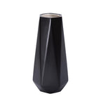 D'vine Dev 11 Inch Matte Black Ceramic Vase, Geometric Handmade Craft Flower Vase with Design Box Packaged, VS-GM-MB-11 - color: Matte Black, size: 11 Inch