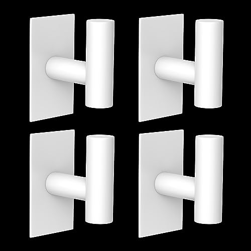 VAEHOLD Wall Towel Hooks, Heavy Duty Sticky Holder Waterproof Towel Hooks for Hanging Coat, Clothes, Closet Hook Wall Mount for Kitchen (White, 4 Pack) - color: White, size: 4 Pack