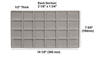 888 Display USA - 3 Pcs Grey 24 Slot Coin Jewelry Showcase Display Tray Flocked Inserts - color: Grey