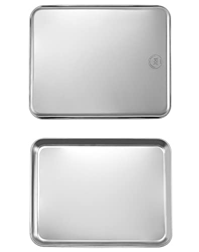 QWORKStainless Steel Utility Tray, Multipurpose Metal Storage Tray for Lab Instruments, Tattoo Supplies, 12 3/16 x 9 7/16 x 1 5/16, 4 Pack - color: 4 Pack, size: 12 3/16" x 9 7/16" x 1"