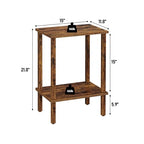 TUTOTAK End Table, Side Table, Nightstand, 2-Tier Storage Shelf, Sofa Side Table for Small Space, Living Room, Bed Room, Brown TB01BB034C - color: Brown