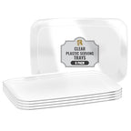 R-kay 6 Pack Clear Plastic Serving Trays For Party, 12.75 x 8.25 In - Heavy Duty Plastic Trays For Food - Rectangular Platters - color: Clear