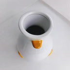 Handmade Ceramic Duck Vase - Modern Tabletop Fun Vase - Suitable for Dried Flowers, Tulips, Roses, Lilies & Pampas Grass - Cute Animal Centerpiece for Home, Wedding, or Gift - color: White