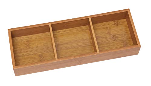Lipper International 823 Bamboo Wood 3-Compartment Organizer Tray, 11 5/8" x 4 1/8" x 1 3/4" - color: Bamboo Wood, size: 3-Compartment, 11 5/8" x 4 1/8" x 1 3/4"