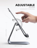 Lamicall Tablet Stand Adjustable, Tablet Stand : Desktop Stand Holder Gifts Suitable to New iPad 2017 Pro 9.7, 10.5, Air Mini 2 3 4, Kindle, Nexus, Accessories, Tab, E-Reader, (4-13 inch) - Gray - color: Gray
