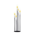 Black Taper Candle Holders for LED Candles Metal 5 Arms Candelabra Candlestick Holders for Wedding Engagement Party Decoration Tabletop Centerpieces (1, L) - size: Large