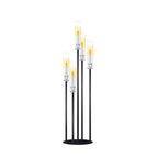 Black Taper Candle Holders for LED Candles Metal 5 Arms Candelabra Candlestick Holders for Wedding Engagement Party Decoration Tabletop Centerpieces (1, L) - size: Large
