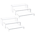 Acrylic Display Riser Stand of 6pcs, 5mm Thickness,12'' Length Tierd Display Stands, Acrylic Shelf Risers for Perfume Display,Risers for Buffet Table,Cupcake Stand,Pop Figurines,Tumbler,Food - size: 6PCS