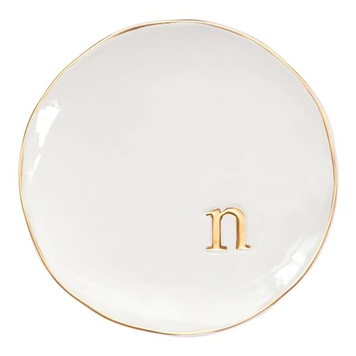 COLLECTIVE HOME - Ceramic Jewelry Tray, Decorative Trinket Dish for Rings Earrings Necklaces Bracelet Watch Keys, Birthday Mother's Day Christmas Gift for Women, 4.75", Glossy (n) - color: N