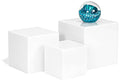 Red Co. Set of 3 Glossy White Acrylic Cube Display Nesting Riser Stands with Hollow Bottoms - color: White, size: 4",5",6" - 1 pack