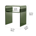 Clear Acrylic End Table 2-Tier Bedside Nightstand for Living Room Bedroom (1, Green Double) - color: Green Double